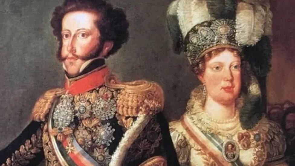 D. Pedro 1º e Dona Leopoldina em pintura de Arnaud Pallière