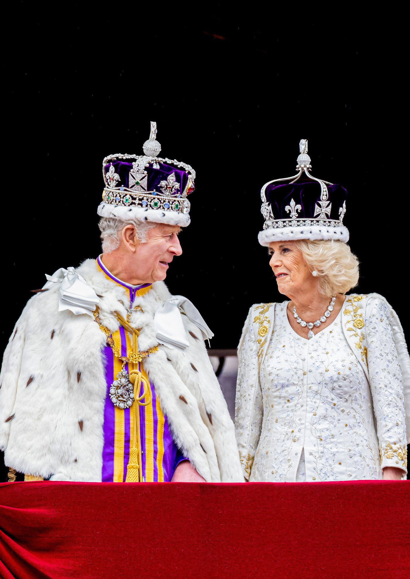 King Charles and Queen Camilla at the balcony of Buckingham Palace 