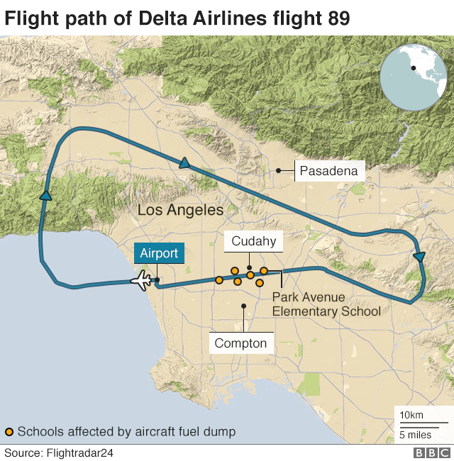 Карта: Маршрут полета 89 рейса Delta Airlines