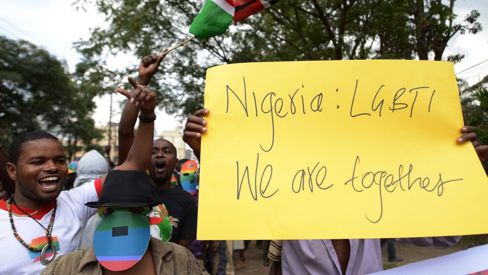 Manifestación gay en Nigeria.
