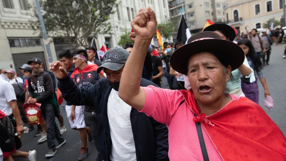 Una protesta en Lima