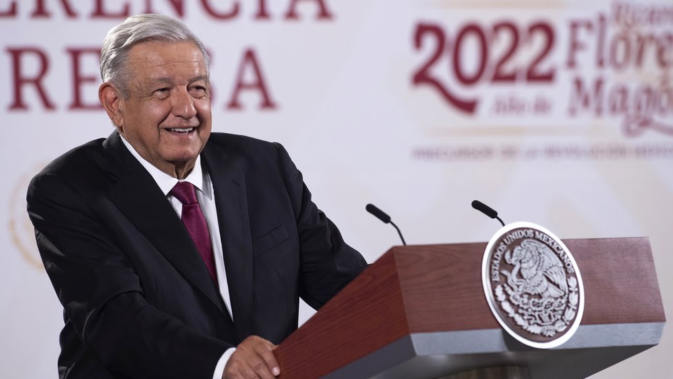 Andrés Manuel Lopez Obrador durante entrevista coletiva no Palácio Nacional na cidade do México, 26/10/2022