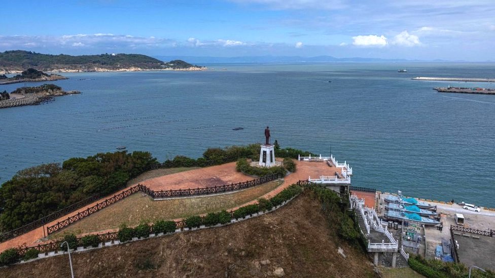 A general view of the Chiang Kai-shek Memorial Park on Nangan island in Taiwan's Matsu Islands on October 13, 2023.