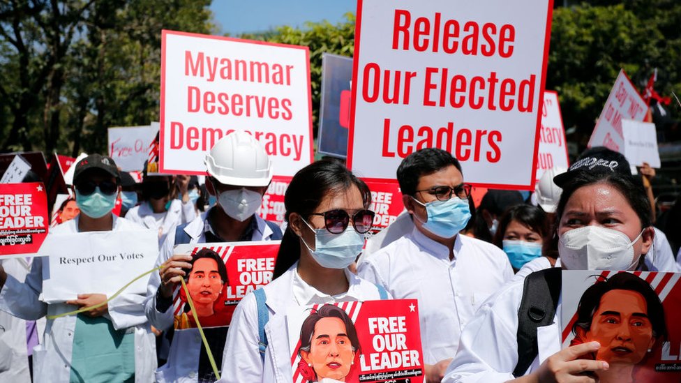 ميانمار احتجاجات