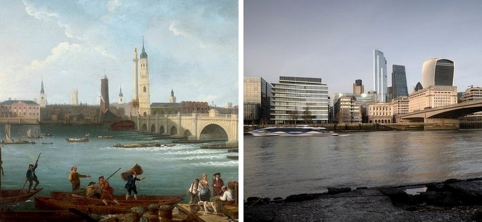 1766 yılında Londra Köprüsü