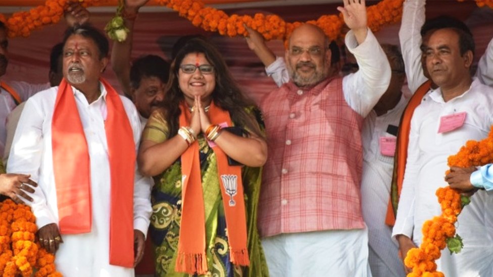 Sujata Mondol Khan with BJP chief Amit Shah