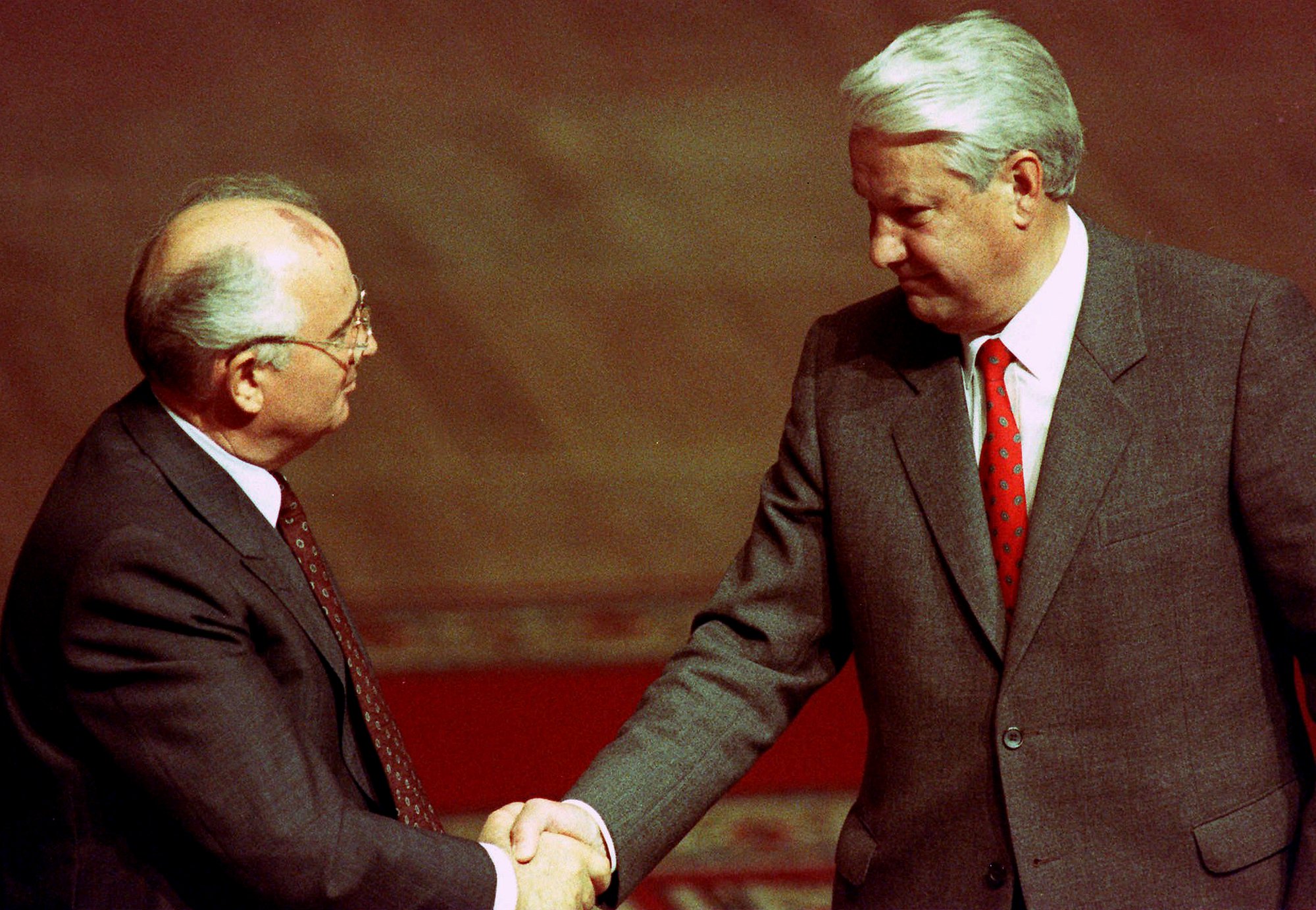 Mijaíl Gorbachov y Boris Yeltsin
