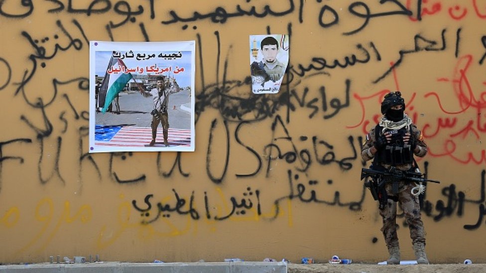 Irak'ta Haşd-i Şabi milislerinin de katıldığı protestolarda ABD'nin Bağdat Büyükelçiliği hedef alınmıştı