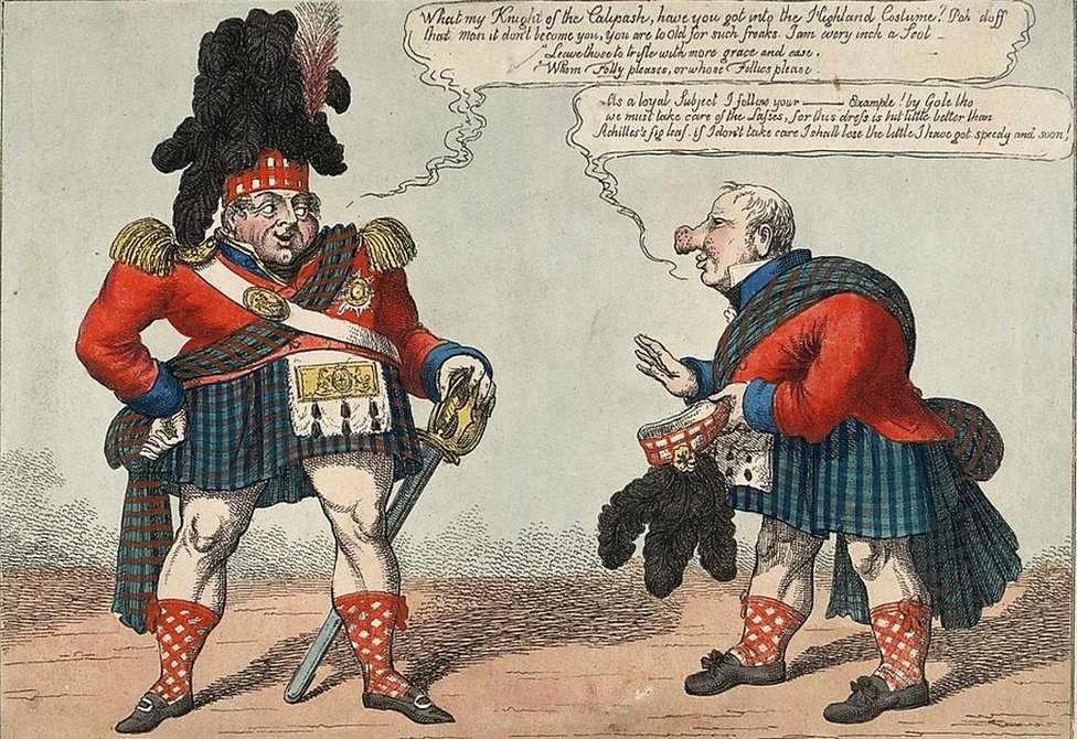 King George IV in his short kilt