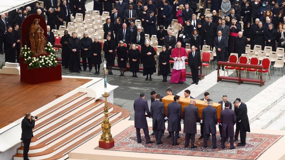 Pope Benedict's coffin