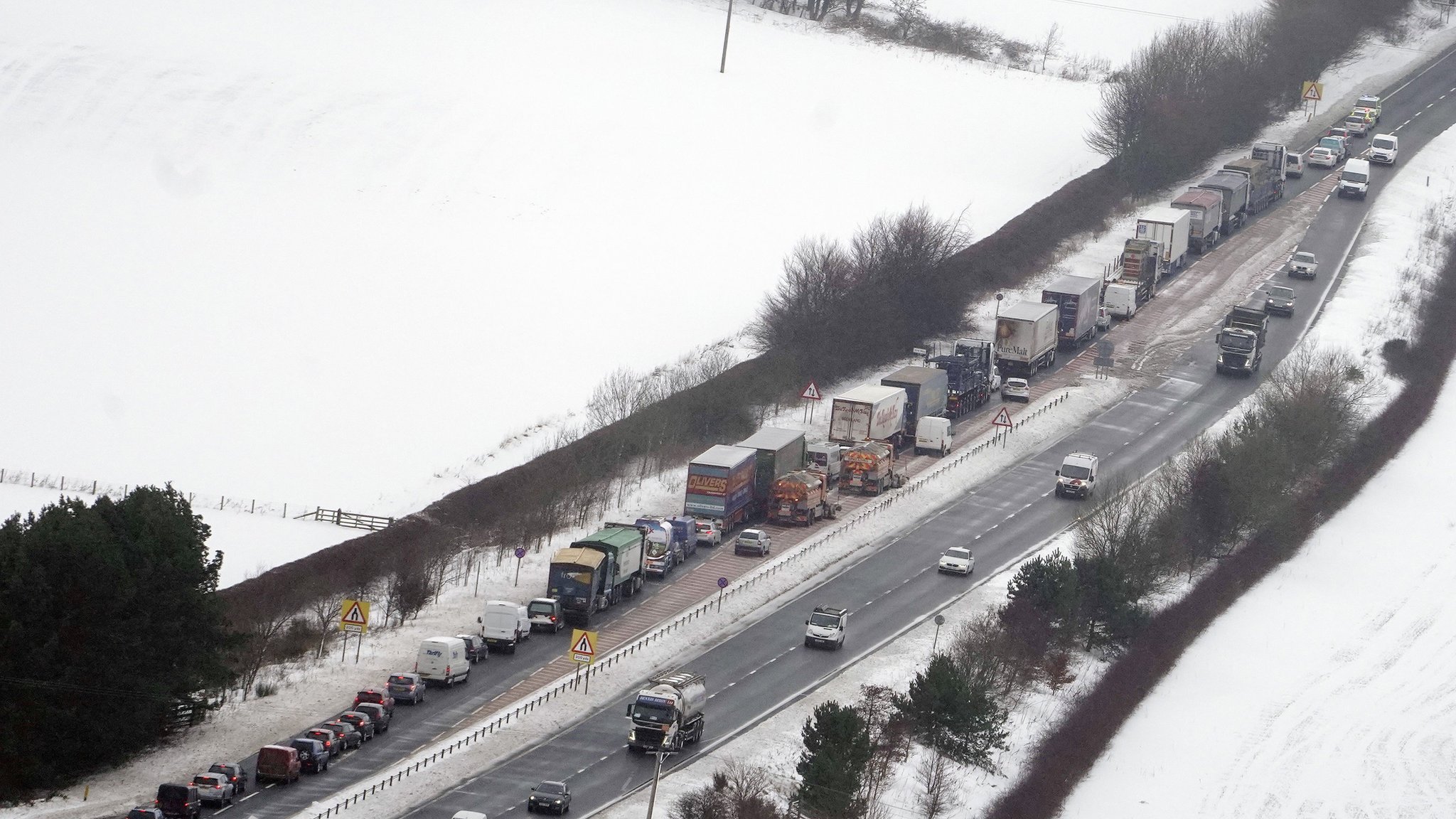 Rest centres for Northumberland A1 stranded drivers