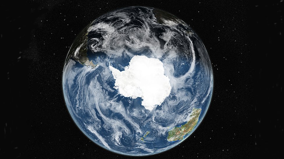 Imagen satelital de la Antártida