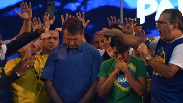 Pastor Silas Malafaia, Jair Bolsonaro e Michelle Bolsonaro