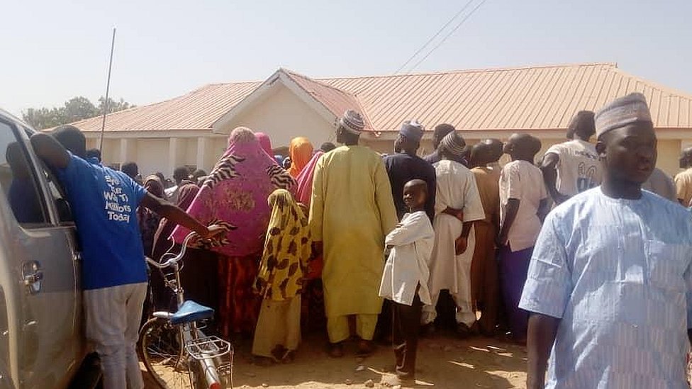 Parents outside the school