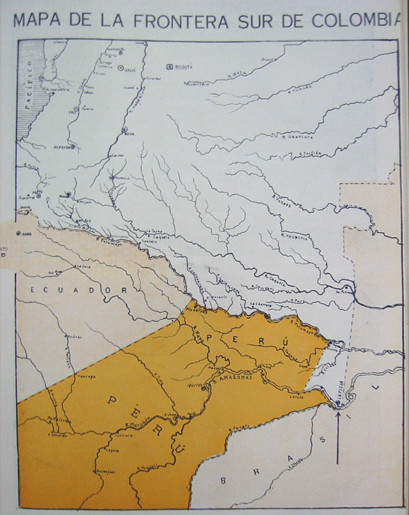 Mapa de la frontera colombo peruana.