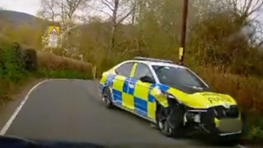 Caerphilly: Dashcam captures police chasing their own car