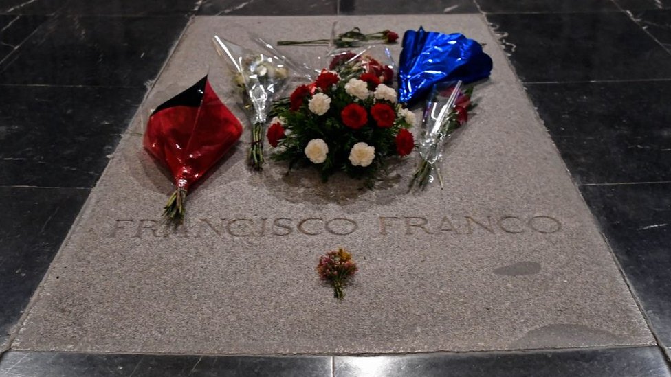 Lápida de Francisco Franco en el Valle de los Caídos