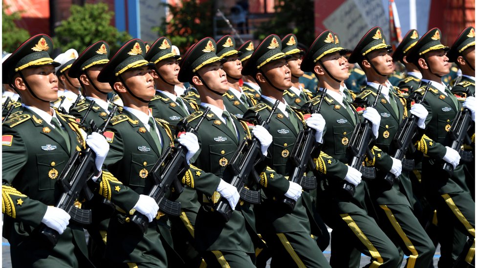 PLA troops march in Moscow