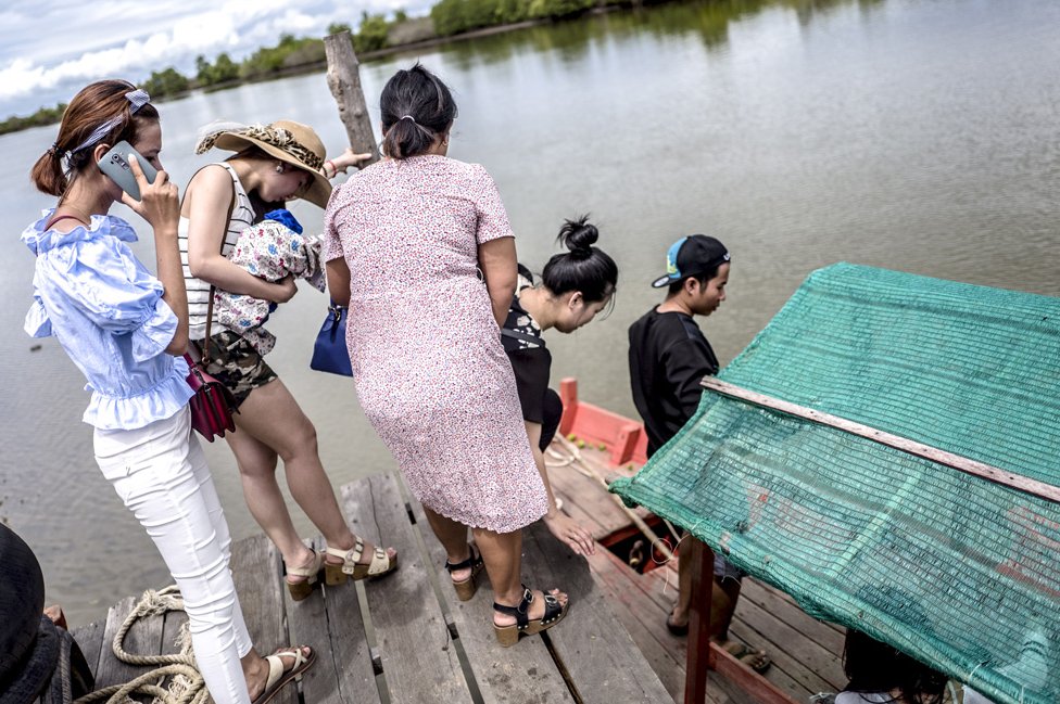 Камбоджийские студенты отправились в путешествие, чтобы увидеть мангровые заросли