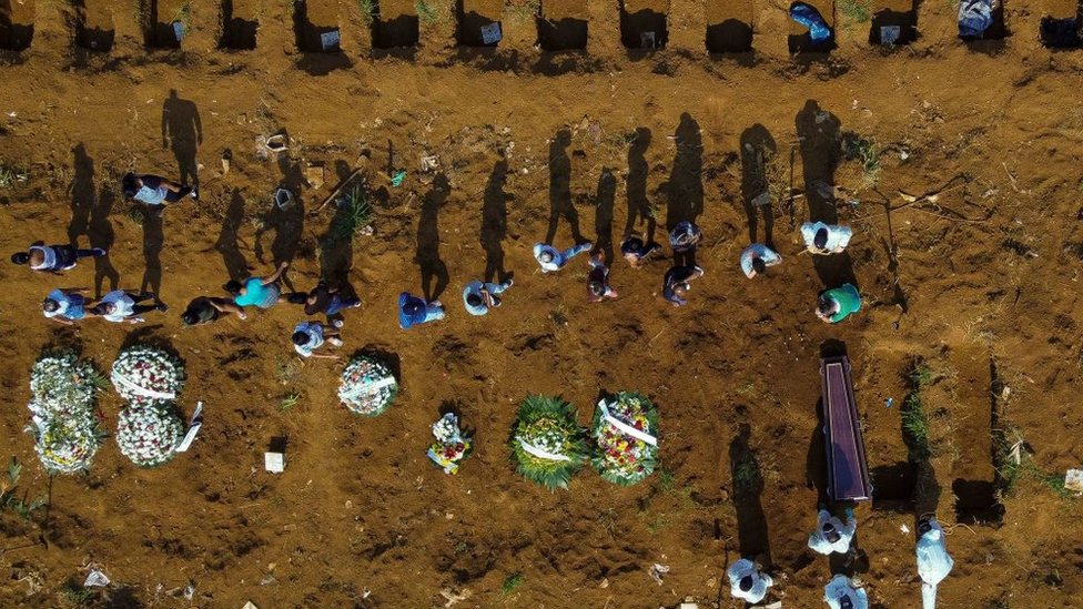 Aerial view of the Vila Formosa cemetery, in Sao Paulo.