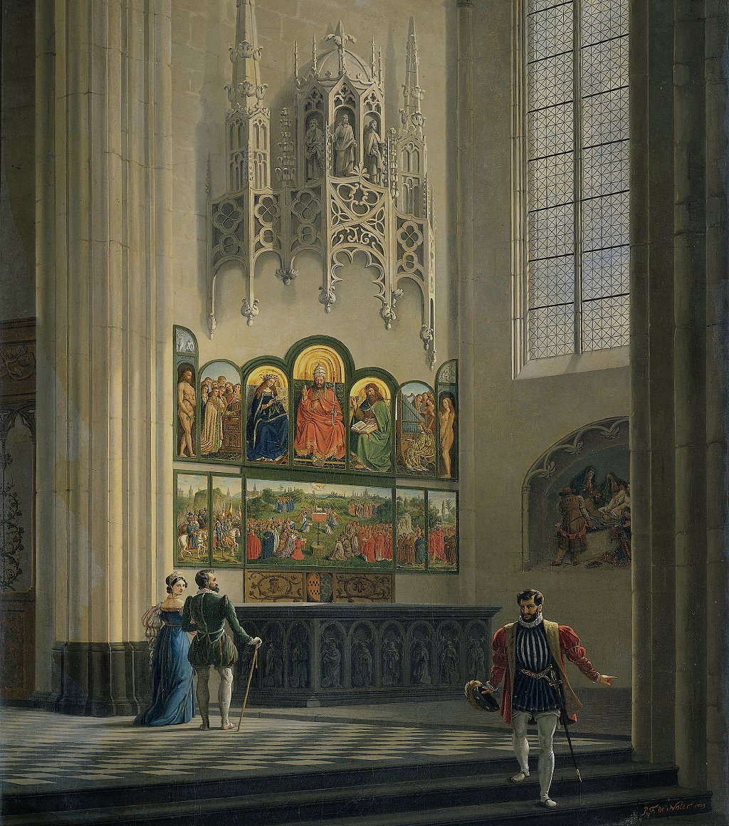 The curious story of the most stolen work of art of all time The polyptych in his chapel. Saint Bavo's Cathedral in Ghent, Belgium. (Pierre Francois de Noter, 1829)