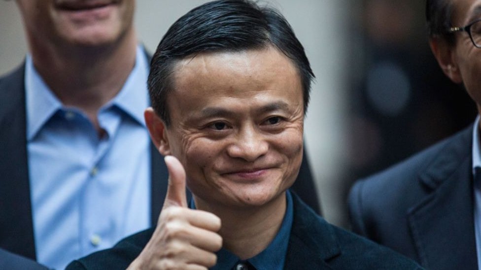 Jack Ma giving a thumbs up