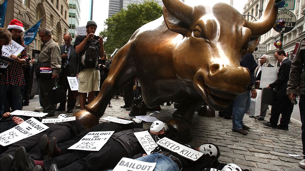Protestas en Wall Street en 2008