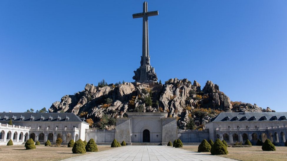 Valley of the Fallen - view of cross and basilica, 18 Nov 21