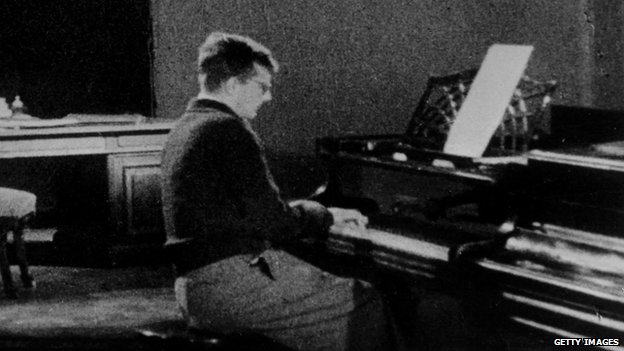 Dmitri Shostakovich at the piano