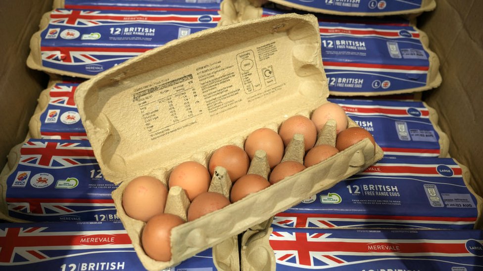 Caja de huevos producida en Reino Unido