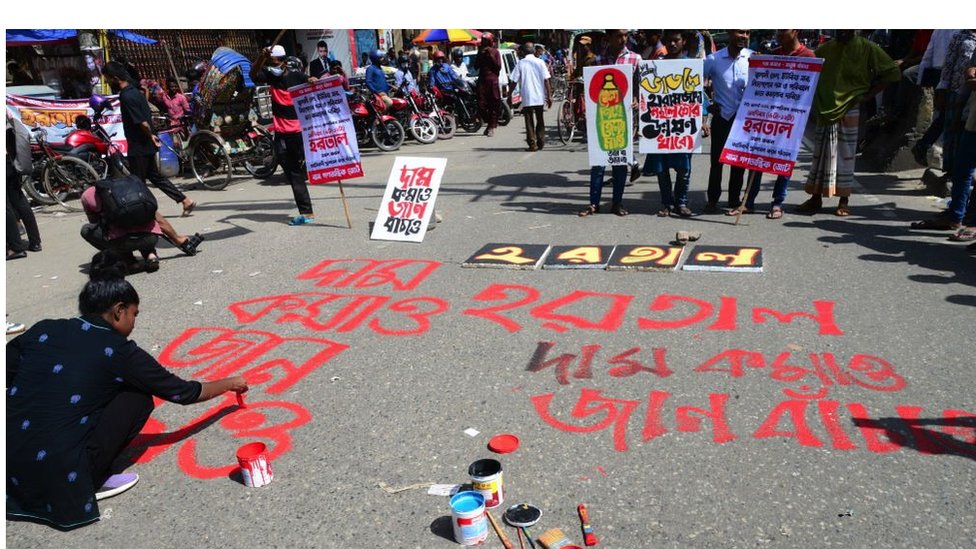 孟加拉人抗議示威，要求降低能源、燃料、食品價格