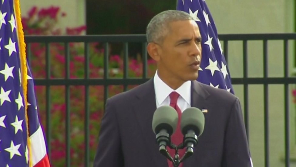 9/11 anniversary Barack Obama pays tribute at Pentagon BBC News