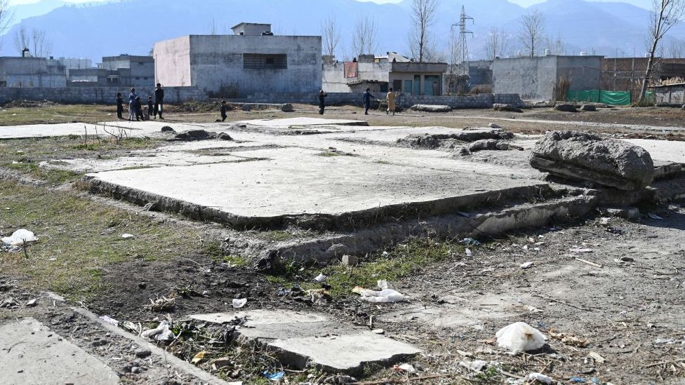 Lo que queda del complejo donde fue abatido Osama bin Laden, en Abbottabad, Pakistán.