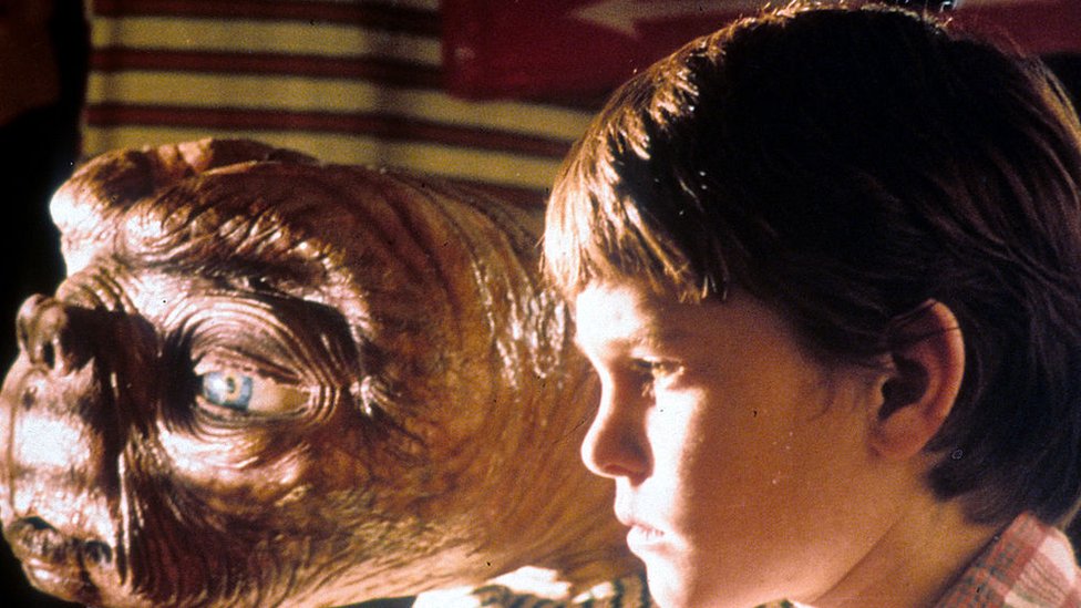 A scene from the 1982 movie E.T. the Extra-Terrestrial