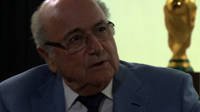 Sepp Blatter speaking to the BBC's Richard Conway.
