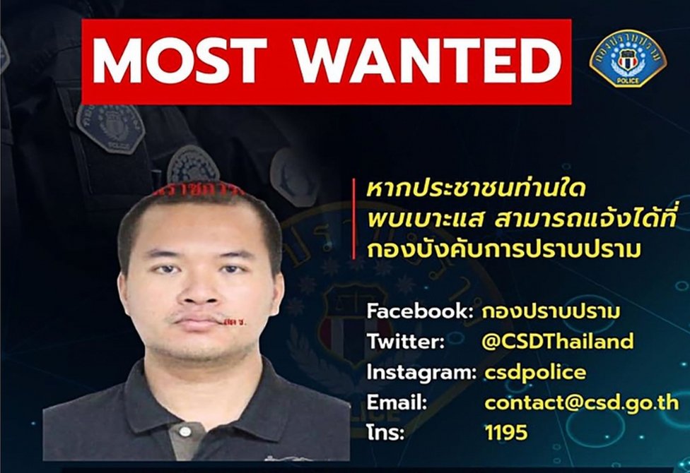 Thai police put a wanted poster on their Facebook page