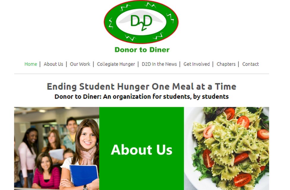 página web oficial de Donor to Diner.