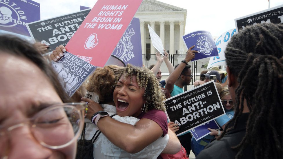 Students for Life activists celebrate the overturning of Roe v Wade