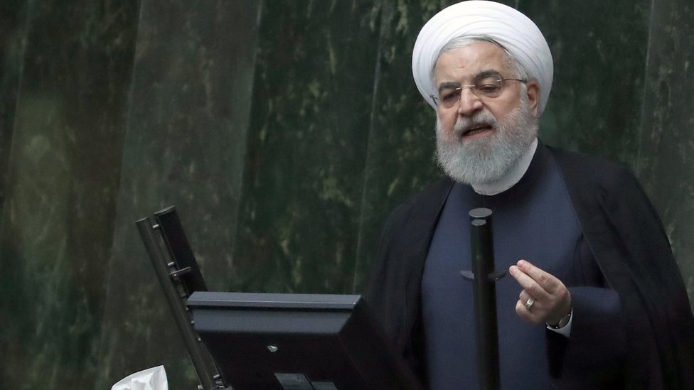 Хасан Рухани обращается к иранскому парламенту в Тегеране 3 сентября 2019 года