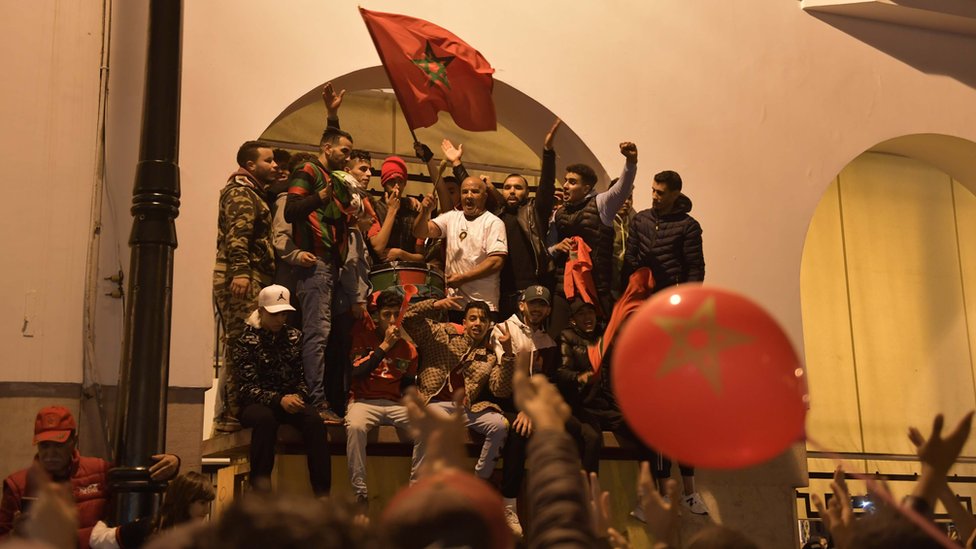 Rabat, la capital de Marruecos, fue una fiesta después del triunfo de su selección ante España.
