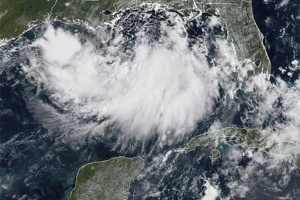 Imagen satelital del Golfo de México.