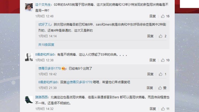 Weibo users asked in Jan if China had "another Sars"