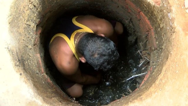 Man in Mumbai sewer