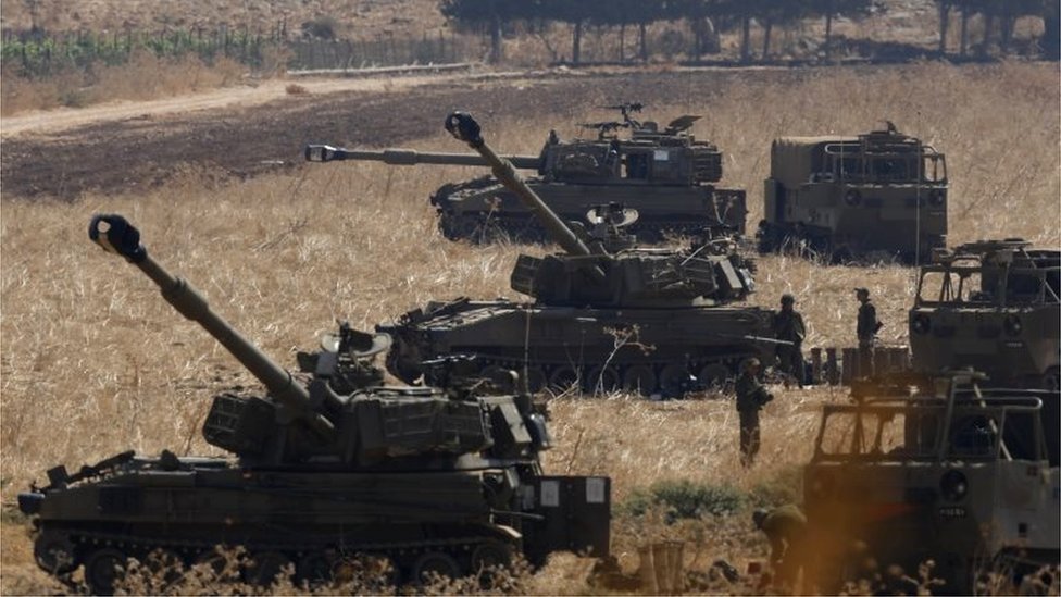 Израильская артиллерийская часть у израильско-ливанской границы (19.01.19)