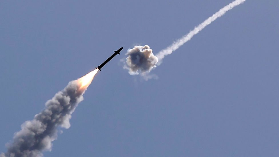 El Domo de Hierro interceptando un misil de Hamás.