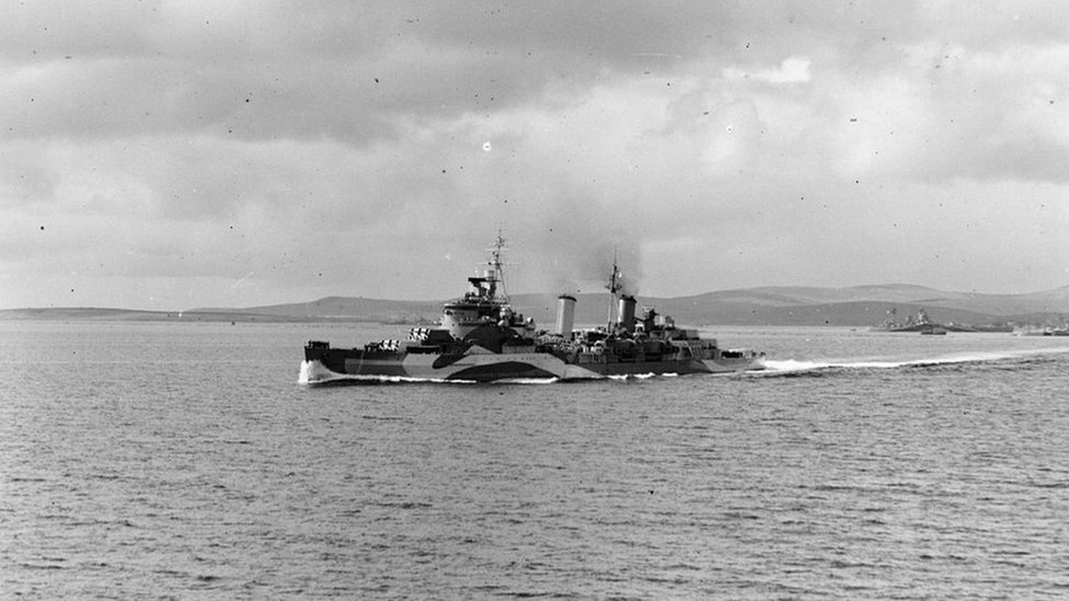 El HMS Belfast en 1944