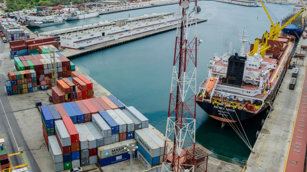 View of the port of La Guaira, near Caracas.