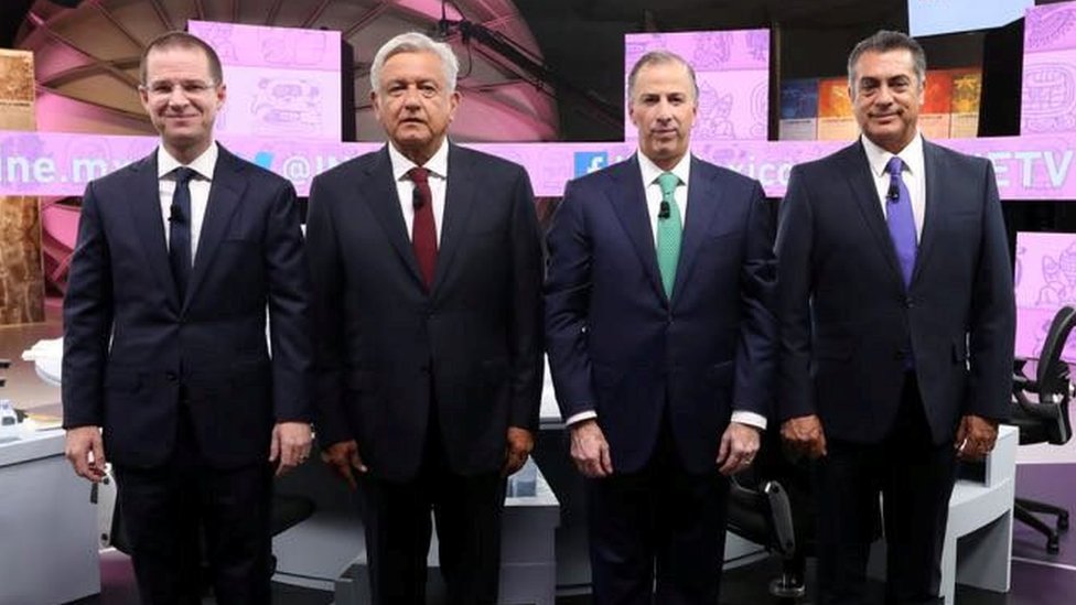 Ricardo Anaya, Andrés Manuel López Obrador, José Antonio Meade y Jaime Rodríguez