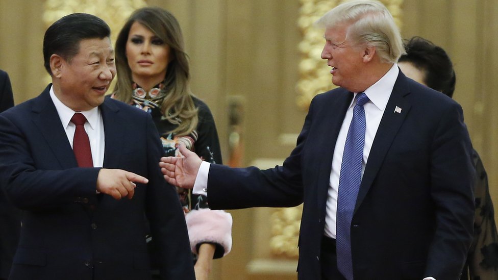 Президент США Дональд Трамп (справа) и президент Китая Си Цзиньпин в ноябре 2017 г.
