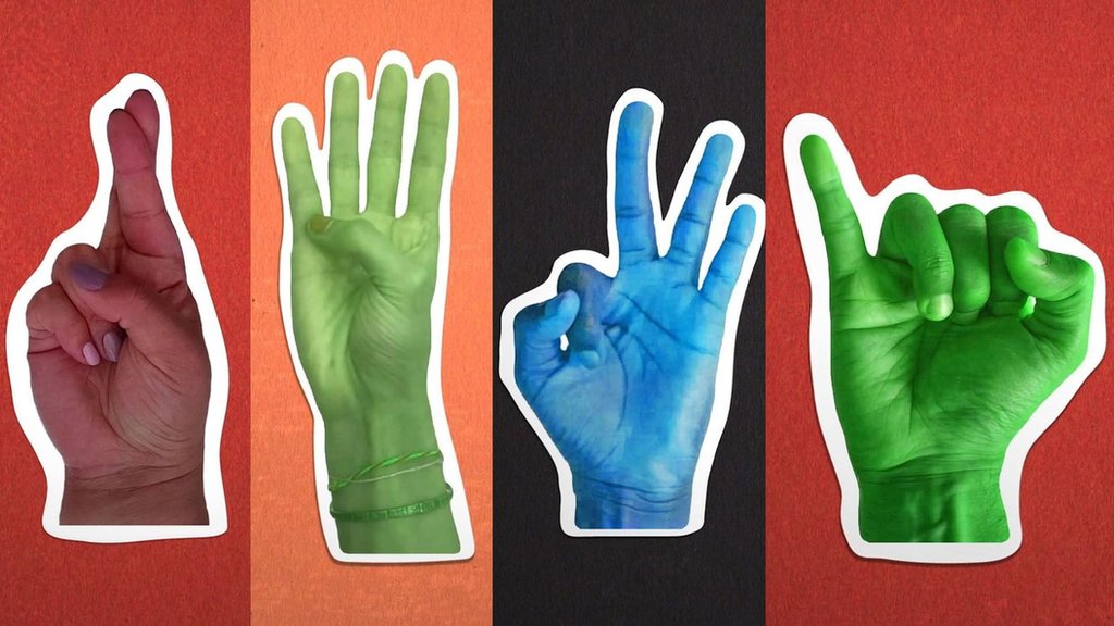 4 manos mostrando números